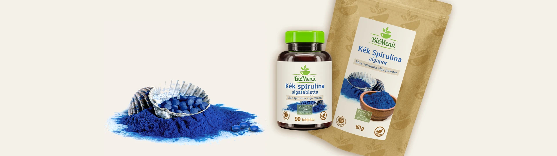 Dazzling blue spirulina! Packed with powerful antioxidants for natural vitality and body support
