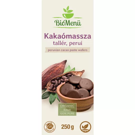 BioMenü BIO KAKAÓMASSZA tallér perui 250 g KÖZEL A LEJÁRAT DÁTUMÁHOZ