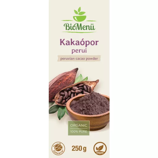 BioMenü Organic Peruvian Cacao Powder 250 g label