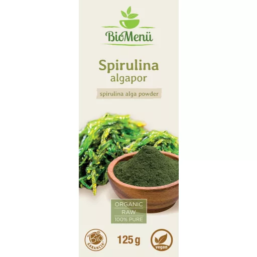 BioMenü Organic SPIRULINA ALGAE powder 125 g label
