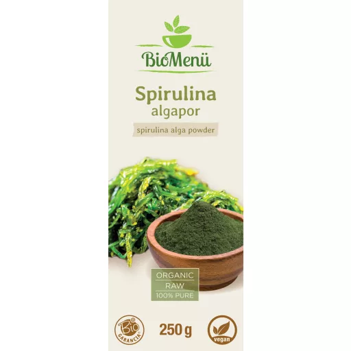 BioMenü Organic SPIRULINA ALGAE powder 250 g label