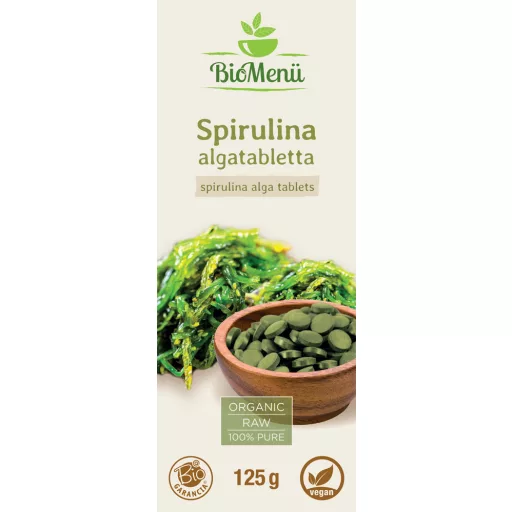 BioMenü Organic Spirulina Alga Tablets 125 g label