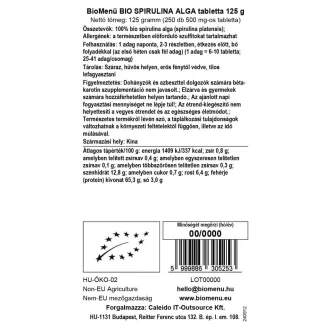 BioMenü Organic Spirulina Alga Tablets 125 g product image