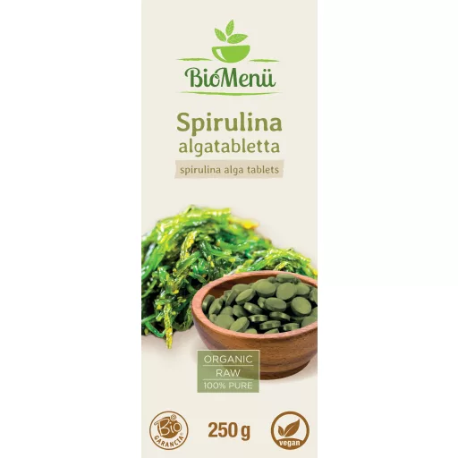 BioMenü Organic Spirulina Alga Tablets 250 g label