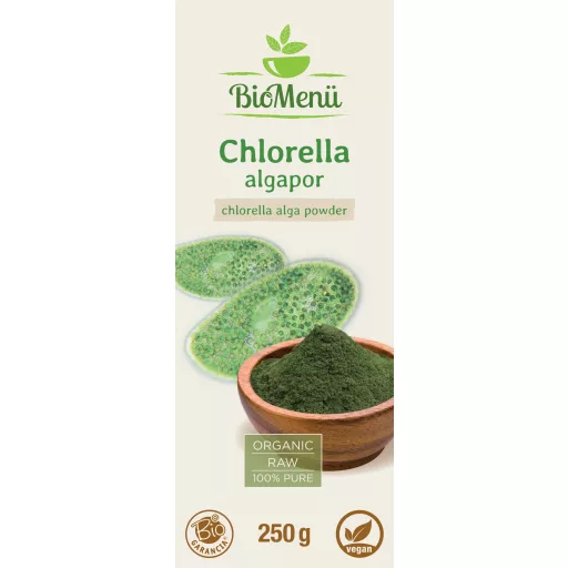 BioMenü Organic Chlorella Alga Powder 250 g label