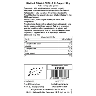 BioMenü Organic Chlorella Alga Powder 250 g product image