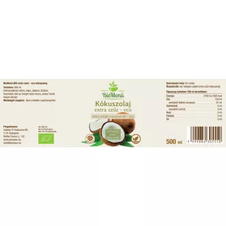 BioMenü Organic Coconut Oil Extra Virgin VCO 500 ml product image