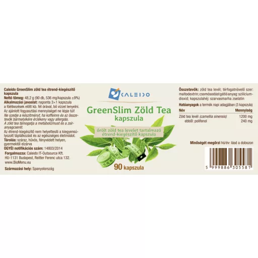 Caleido GreenSlim Green Tea capsules 90 pcs material