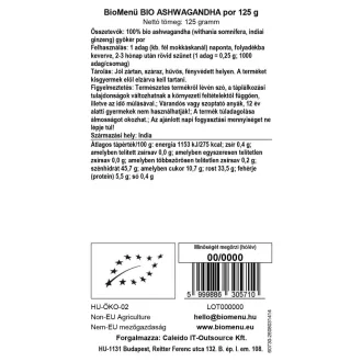 BioMenü Organic Ashwagandha Powder 125 g product image
