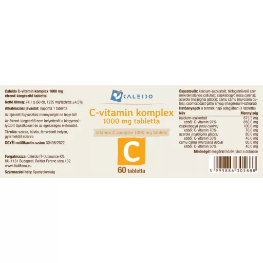 Caleido Vitamin C Complex 1000 mg tablets 60 pcs material