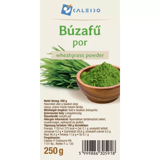 Caleido Wheatgrass Powder 250 g label