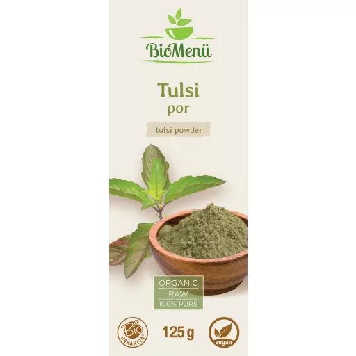 BioMenü Organic Tulsi Powder 125 g label