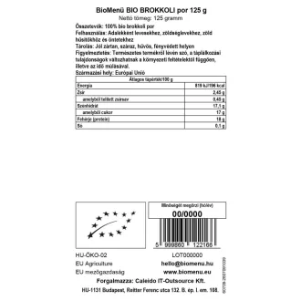 BioMenü Organic Broccoli Powder 125 g CLOSE TO EXPIRY DATE