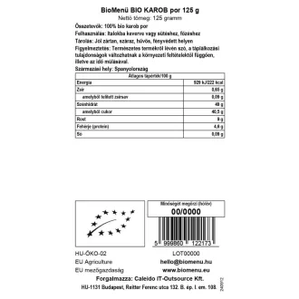 BioMenü Organic Carob Powder 125 g product image