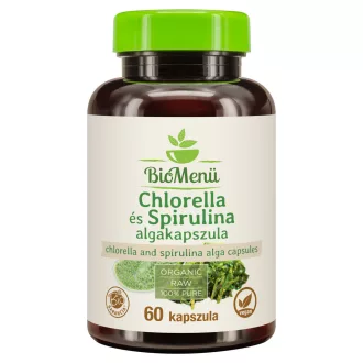 BioMenü Organic Chlorella and Spirulina Alga Capsules 60 pcs product image