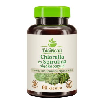   BioMenü Organic Chlorella and Spirulina Alga Capsules 60 pcs