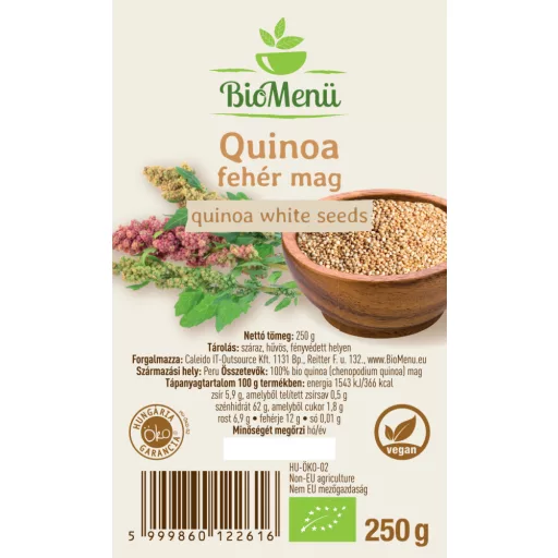 BioMenü Organic Quinoa White Seeds 250 g label