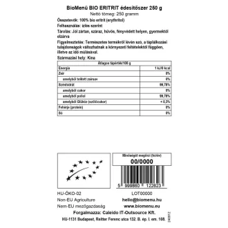 BioMenü Organic Erythritol Sweetener 250 g product image