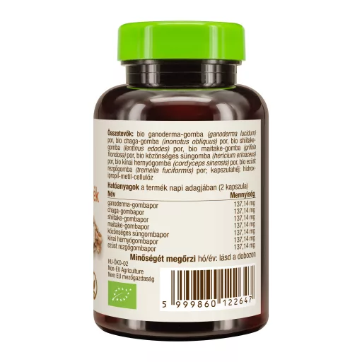 BioMenü Organic 7-Mushroom Blend Capsules 60 pcs product image right
