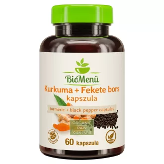 BioMenü Organic Turmeric + Black Pepper Capsules 60 pcs product image