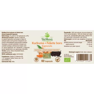 BioMenü Organic Turmeric + Black Pepper Capsules 60 pcs product image