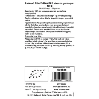 BioMenü Organic Cordyceps Sinensis Mushroom Powder 100 g product image