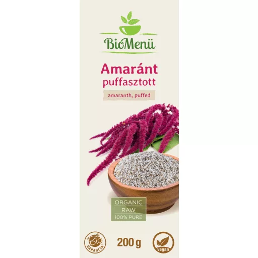 BioMenü Organic Amaranth Puffed 200 g label