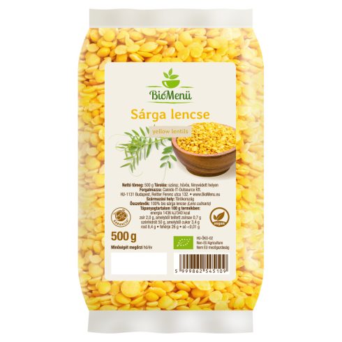 BioMenü Organic Yellow Lentils 500 g