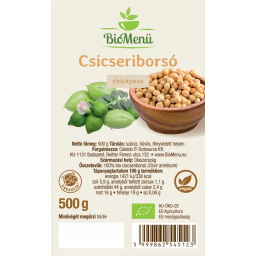 BioMenü Organic Chickpeas 500 g label