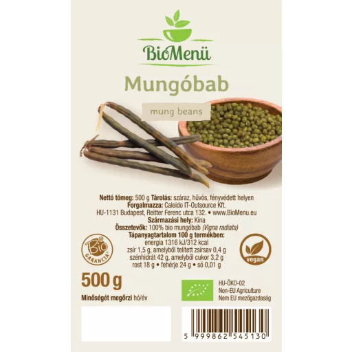 BioMenü Organic Mung Beans 500 g label