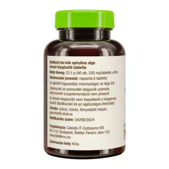   BioMenü BIO KÉK SPIRULINA ALGA tabletta 90 db KÖZEL A LEJÁRAT DÁTUMÁHOZ