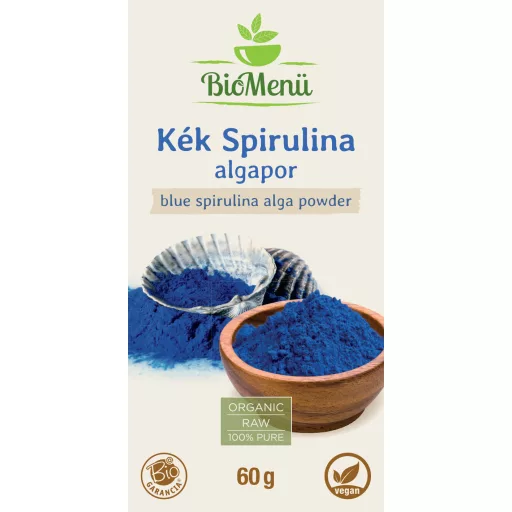 BioMenü Organic Blue Spirulina Alga powder 60 g label