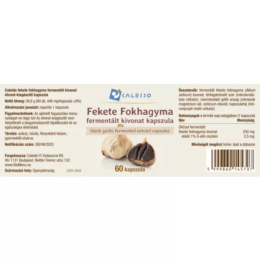 Caleido Black Garlic Fermented Extract Capsules 60 pcs label