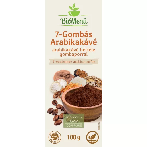 BioMenü Bio 7-Mushroom Arabica Coffee 100 g label