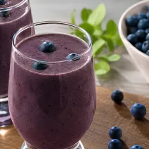 Soothing smoothie with tulsi and blueberries