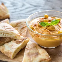 Creamy hummus with maca root